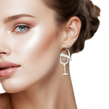 109944, CHRISTMAS SANTA HAT WINE GLASS EARRING