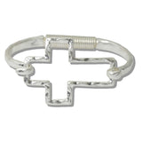 109952, HAMMERED CUTOUT CROSS BANGLE BRACELET