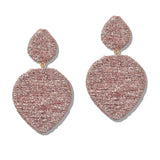 109960, THREAD TEXTURED METALLIC TEARDROP DANGLE EARRING
