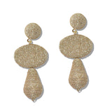 109961, THREAD TEXTURED METALLIC GEOMETRIC DANGLE EARRING