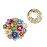 109979, FLOWER ENAMEL RHINESTONE MAGNETIC PIN BROOCH