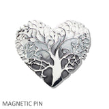 109980, HEART TREE OF LIFE MAGNETIC PIN BROOCH