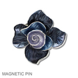 109985, ENAMEL FLOWER MAGNETIC PIN BROOCH