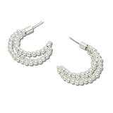 109986, TRIPLE LAYERED BEADED HOOP EARRING
