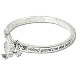 109989, SERENITY PRAYER DOVE CHARM STRETCH BRACELET