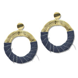 Denim Wrapped Textured Hoop Earrings – Gold · JE10440G_JK 10