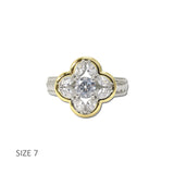 14K Gold Plated Two Tone CZ Quatrefoil Ring – 7 · K2368C-7_MX 10
