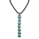 Western Stone Linked Drop Necklace – Silver Burnished/Turquoise · AN5599-SBTQ_MO 10
