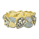 BG5458GY_AJ 10 · Enamel Leaf Stretch Bangle – Gold/Grey