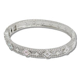 110000, 14K GOLD PLATED CLOVER CUBIC ZIRCONIA DESIGNER INSPIRED BRACELET