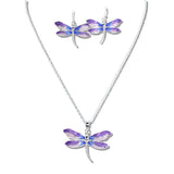 110006, DRAGONFLY ENAMEL PENDANT NECKLACE