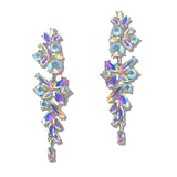 110012, MULTI SHAPED RHINESTONE EVENING DANGLE EARRING