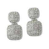 110016, PAVE CRYSTAL GEOMETRIC DANGLE EARRING