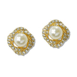 110017, PEARL ACCENT CRYSTAL RHINESTONE STUD EARRING
