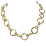 110024, HAMMERED ROUND LINK CHAIN NECKLACE