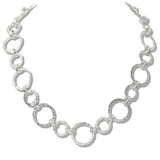 110024, HAMMERED ROUND LINK CHAIN NECKLACE