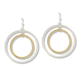 110034, TEXTURED DOUBLE ROUND DANGLE EARRING