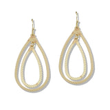110035, TEXTURED DOUBLE TEARDROP DANGLE EARRING