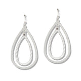 110035, TEXTURED DOUBLE TEARDROP DANGLE EARRING