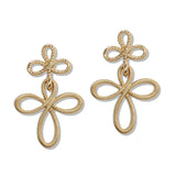 110039, TWISTED LOOP FLORAL DROP EARRING