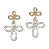 110039, TWISTED LOOP FLORAL DROP EARRING
