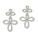 110039, TWISTED LOOP FLORAL DROP EARRING