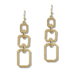 110048, TEXTURED GEOMETRIC DANGLE EARRING