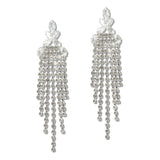 110052, MARQUISE CUBIC ZIRCONIA ACCENT RHINESTONE MULTI STRAND DANGLE EARRING