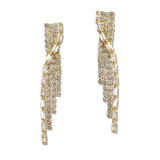 110055, BAGUETTE CUBIC ZIRCONIA ACCENT CRYSTAL RHINESTONE EARRING