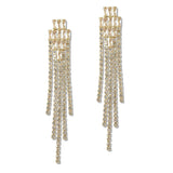 110056, BAGUETTE CUBIC ZIRCONIA ACCENT MULTI STRAND DROP EARRING