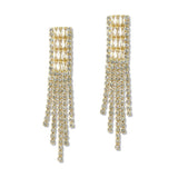 110057, BAGUETTE CUBIC ZIRCONIA ACCENT MULTI STRAND DROP EARRING