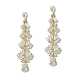 110059, TEARDROP CUBIC ZIRCONIA ACCENT CLUSTER STATEMENT EARRING