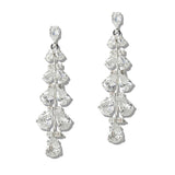 110059, TEARDROP CUBIC ZIRCONIA ACCENT CLUSTER STATEMENT EARRING