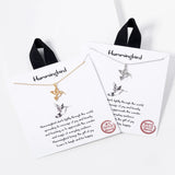 110065, HUMMINGBIRD DAINTY CUTOUT BIRD PENDANT NECKLACE