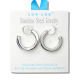 110073, 18K GOLD DIPPED POLISHED ROUND STAINLESS STEEL HOOP EARRING