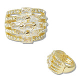 110082, BAGUETTE CUBIC ZIRCONIA ACCENT PAVE RHINESTONE STRECH RING