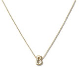 110091, GOLD DAINTY BUBBLE LETTER PENDANT NECKLACE