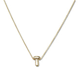 110091, GOLD DAlNTY BUBBLE LETTER PENDANT NECKLACE