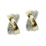 110094, 14K GOLD PLATED X TEXTURED DESIGNER INSPIRED EARRING