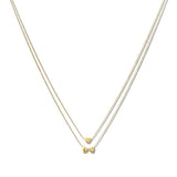 110108, DAINTY HEART DOUBLE LAYERED NECKLACE