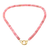 110109, CARABINER CLIP NATURAL STONE SEMI PRECIOUS STONE BEADED NECKLACE