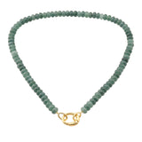 110109, CARABINER CLIP NATURAL STONE SEMI PRECIOUS STONE BEADED NECKLACE