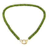 110109, CARABINER CLIP NATURAL STONE SEMI PRECIOUS STONE BEADED NECKLACE