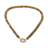 110109, CARABINER CLIP NATURAL STONE SEMI PRECIOUS STONE BEADED NECKLACE