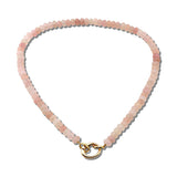 110109, CARABINER CLIP NATURAL STONE SEMI PRECIOUS STONE BEADED NECKLACE