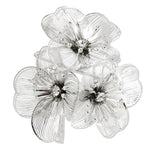 110116, RHINESTONE ACCENT BIG TRIPLE FLOWER CUFF BRACELET
