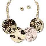 110126, BOLD HAMMERED DISC STATEMENT NECKLACE