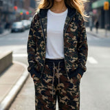 110130, SILVER BLING STUDDED CAMOUFLAGE PRINT HOODED JACKET