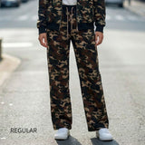 110133, SILVER BLING STUDDED CAMOUFLAGE PRINT DRAWSTRING TROUSERS PANTS
