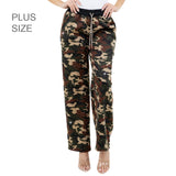 110133, SILVER BLING STUDDED CAMOUFLAGE PRINT DRAWSTRING TROUSERS PANTS